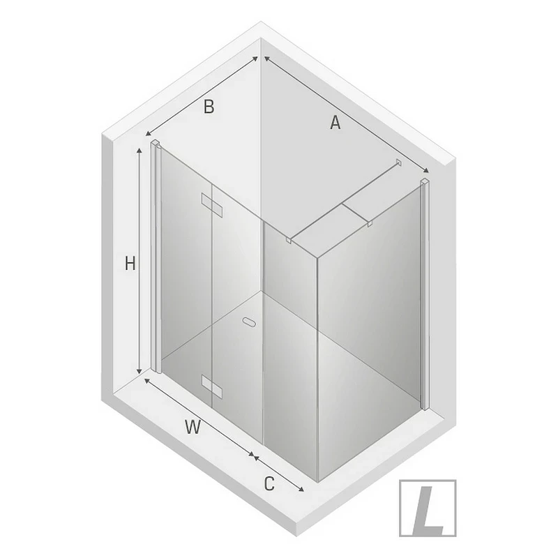 Душевой уголок New Trendy New Soleo Chrome 100x70 L K-0619 профиль Хром стекло прозрачное
