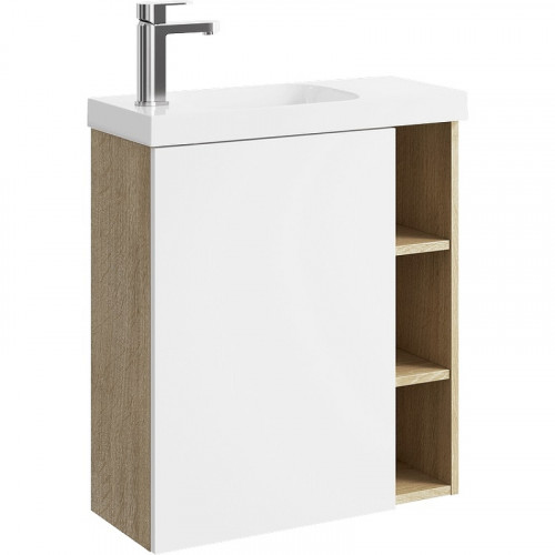 Корпус тумбы под раковину Aqwella Alba 60 L ALB0106LDD подвесной Дуб Давос МДФ / ЛДСП