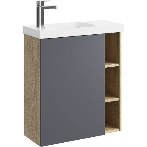 Корпус тумбы под раковину Aqwella Alba 60 L ALB0106LDD подвесной Дуб Давос МДФ / ЛДСП