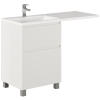 Тумба с раковиной Creto Cafor 110 L 19-W110L Белый глянец МДФ / ЛДСП