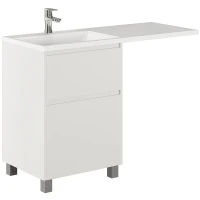 Тумба с раковиной Creto Cafor 110 L 19-W110L Белый глянец МДФ / ЛДСП