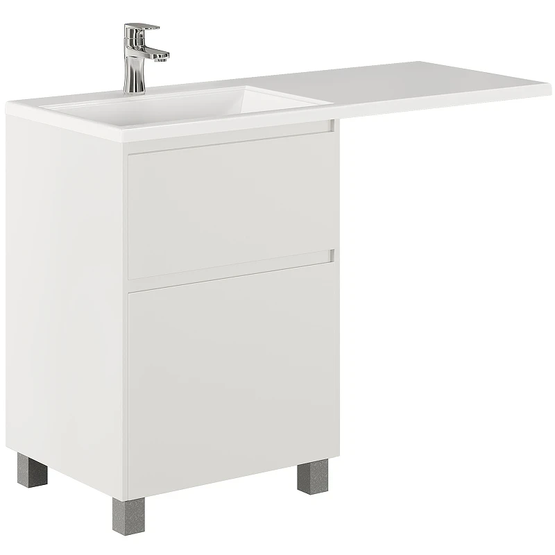 Тумба с раковиной Creto Cafor 110 L 19-W110L Белый глянец МДФ / ЛДСП