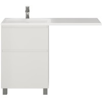Тумба с раковиной Creto Cafor 110 L 19-W110L Белый глянец МДФ / ЛДСП