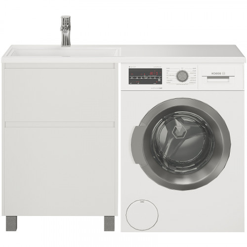 Тумба с раковиной Creto Cafor 110 L 19-W110L Белый глянец МДФ / ЛДСП