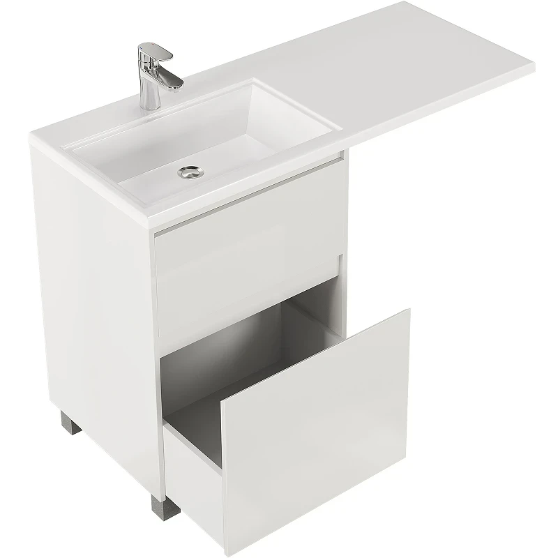 Тумба с раковиной Creto Cafor 110 L 19-W110L Белый глянец МДФ / ЛДСП