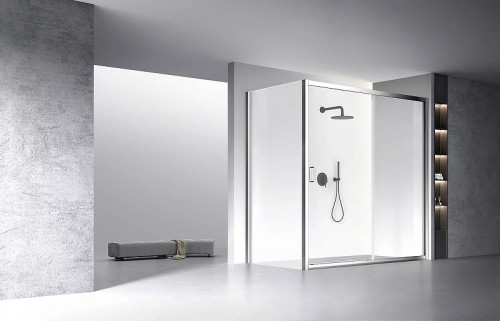 Душевая стенка Veconi Rovigo KP-13 100 KP13-100-01-C5 профиль Хром стекло прозрачное