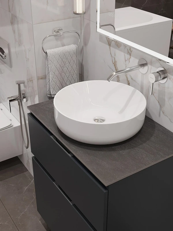 Столешница под раковину Aquanet Flat 70 345764 цвет Графит