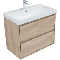Тумба под раковину Aquanet Милан 80 336384 подвесная Дуб светлый МДФ / ЛДСП