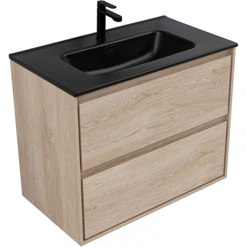 Тумба под раковину Aquanet Милан 80 336384 подвесная Дуб светлый МДФ / ЛДСП