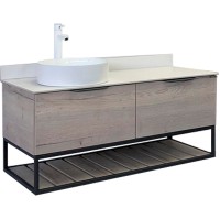 Тумба с раковиной Comforty Порто 120-1 00-00008905 подвесная Дуб дымчатый МДФ / ЛДСП