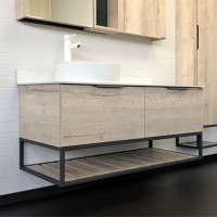 Тумба с раковиной Comforty Порто 120-1 00-00008905 подвесная Дуб дымчатый МДФ / ЛДСП