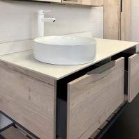 Тумба с раковиной Comforty Порто 120-1 00-00008905 подвесная Дуб дымчатый МДФ / ЛДСП
