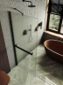 Душевая перегородка Maybah Glass MGD-1463-6ш 990х1950 в широком профиле с полотенцедержателем Черный стекло сатиновое
