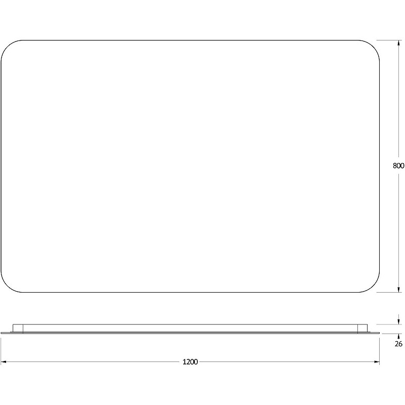 Зеркало Defesto Opti 120x80 DF 2820SH с подсветкой 38W-3000К/Сенсорный выключатель/Теплый белый свет