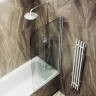 Шторка для ванны Maybah Glass MGV-631-5 700х1400 поворотная на монопетле Хром матовый стекло сатиновое