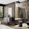 Шторка для ванны Maybah Glass MGV-631-5 700х1400 поворотная на монопетле Хром матовый стекло сатиновое