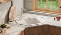 Смеситель для кухни Ulgran Classic U-022-328 Бежевый нержавеющая сталь