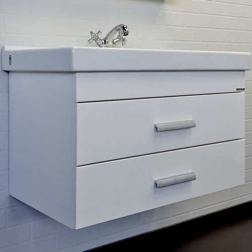 Тумба с раковиной Comforty Никосия 80П 00-00011163 подвесная Белая глянцевая МДФ / ЛДСП