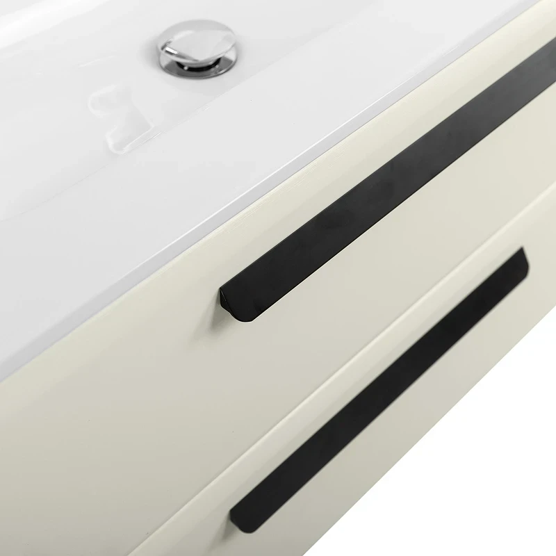 Тумба под раковину Cezares Eco-Cer-N 80 ECO-CER-N-800-2C-SO-AS-P подвесная Альпака брашированная без ручек МДФ / ЛДСП