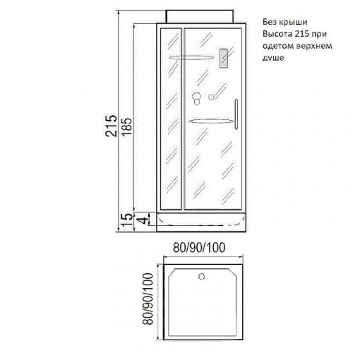 Душевая кабина River Tana 90x90 Б/К 10000002996 с поддоном