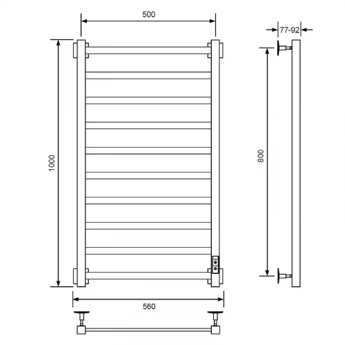 Электрический полотенцесушитель Comfysan Roma-K EC-10 100x50 016654 Хром