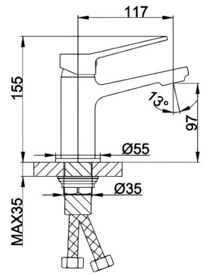 Смеситель для раковины Frap H61 F1061 Хром