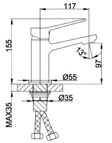 Смеситель для раковины Frap H61 F1061 Хром