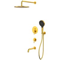 Душевая система Whitecross Y brushed gold YSET07TOPGLB Брашированное золото латунь встраиваемый