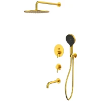 Душевая система Whitecross Y brushed gold YSET07TOPGLB Брашированное золото латунь встраиваемый