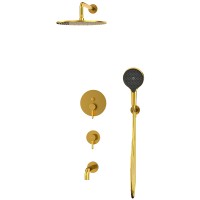 Душевая система Whitecross Y brushed gold YSET07TOPGLB Брашированное золото латунь встраиваемый