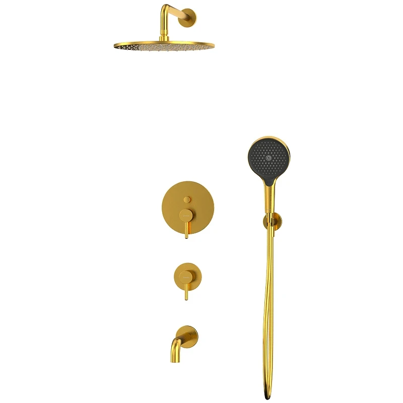 Душевая система Whitecross Y brushed gold YSET07TOPGLB Брашированное золото латунь встраиваемый