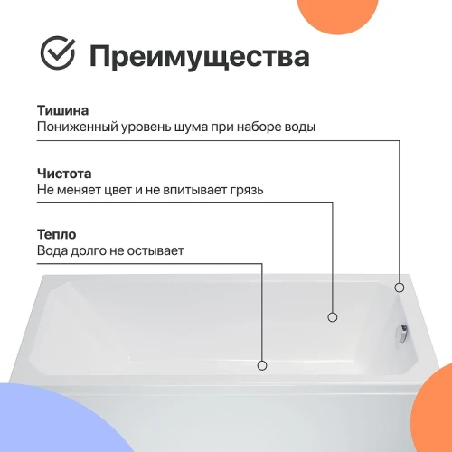 Акриловая ванна DIWO Элиста 180х80 цвет Белый