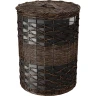 Корзина для белья WasserKRAFT Bever WB-240-M с крышкой Темно-коричневая