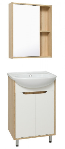 Тумба под раковину Runo Эко 50 00000001142 Белая Лиственница МДФ / ЛДСП