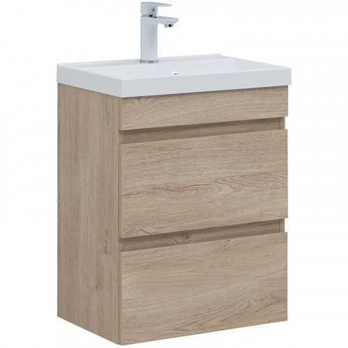 Тумба под раковину Aquanet Нота New 50 334196 подвесная Дуб светлый МДФ / ЛДСП