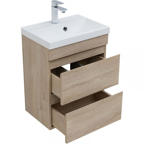 Тумба под раковину Aquanet Нота New 50 334196 подвесная Дуб светлый МДФ / ЛДСП