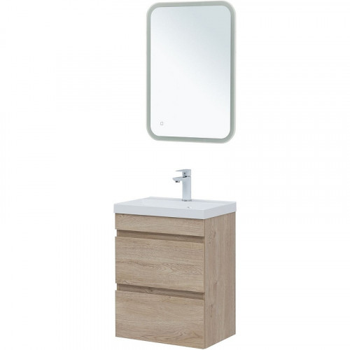 Тумба под раковину Aquanet Нота New 50 334196 подвесная Дуб светлый МДФ / ЛДСП