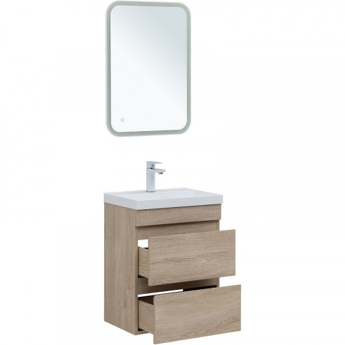 Тумба под раковину Aquanet Нота New 50 334196 подвесная Дуб светлый МДФ / ЛДСП