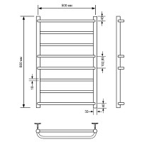 Водяной полотенцесушитель Comfysan Puro-K W-8 80x50 013240 Хром