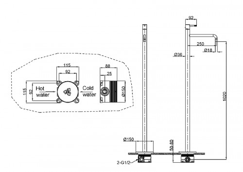 Смеситель для раковины Boheme Uno 107-G цвет Золото
