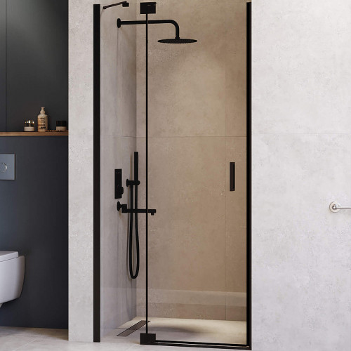Душевая дверь RGW Hotel HO-014-B 90 350601409-14 профиль Черный стекло прозрачное