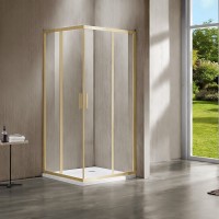 Душевой уголок Vincea Garda 90x90 VSS-1G900CLG профиль Золото брашированное стекло прозрачное