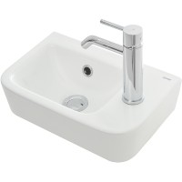 Раковина AQUAme 38 R AQM5006R Белая глянцевая фаянс накладная