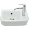 Раковина AQUAme 38 R AQM5006R Белая глянцевая фаянс накладная
