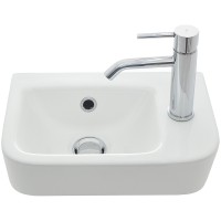 Раковина AQUAme 38 R AQM5006R Белая глянцевая фаянс накладная