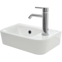 Раковина AQUAme 38 R AQM5006R Белая глянцевая фаянс накладная
