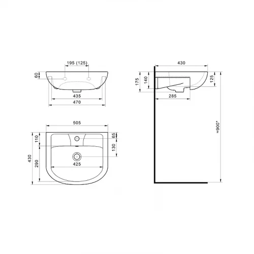 Раковина Santek Ладога 50 1WH110256 Белая