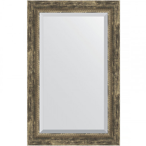 Зеркало Evoform Exclusive 83х53 BY 3408 с фацетом в багетной раме - Старое дерево с плетением 70 мм стекло