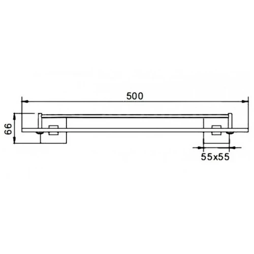 Стеклянная полка Haiba HB8907 Черная матовая
