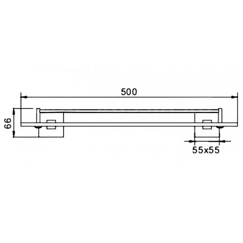 Стеклянная полка Haiba HB8907 Черная матовая